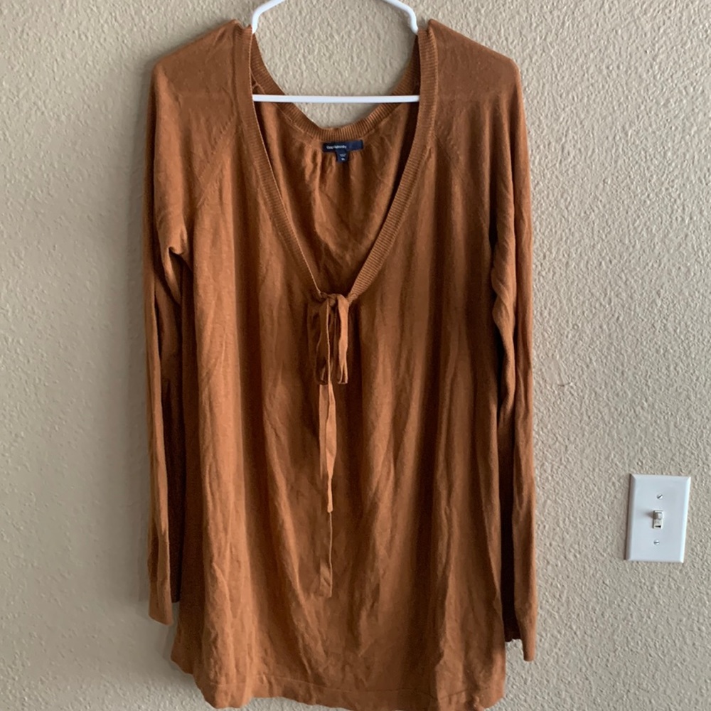 Gap Maternity Scoop Neck Sweater Camel XL